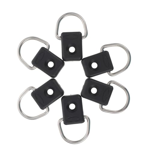 INOOMP 6 Sätze Teiliges Kajak D Ring Zurrösen mit Elastischen Stretch seilschnallen Robuste Befestigung für Kajak Kanu Boot Segeln und Camping Inklusive Schrauben zur Einfachen Montage von INOOMP