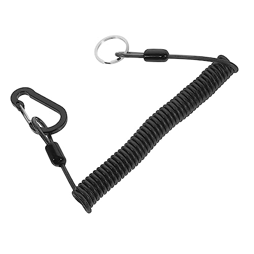 INOOMP Lanyard Einziehbar Edelstahl-Teleskopseil-Hängeschnalle Anti-Verlust-Seil Angelzubehör Angel-Lanyard Robustes es Sicherheitsseil Gewickeltes Lanyard Kajak-Schutz von INOOMP