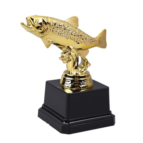 INOOMP Fischbelohnungstrophäe Goldene Auszeichnung Großmaulbarsch-Fischtrophäe Für Angelturniere Wettbewerbe (11 5 cm) von INOOMP