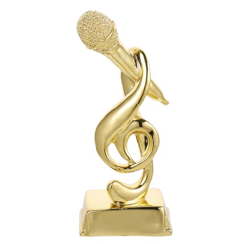 INOOMP Goldene Mikrofon-Trophäe Aus Kunstharz Für Den Besten Gesang Bei Karaoke-Gesangswettbewerben 7 Zoll von INOOMP