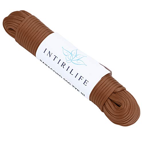 INTIRILIFE 31m Nylon Outdoor Seil in BRAUN – Garten Seil 31 Meter lang und 4 mm dick – Paracord Seil Schnur reißfest und robust mit 7 Kernfäden vielseitig einsetzbar für Garten und co. von INTIRILIFE