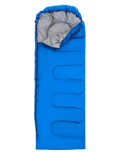 Intirilife Schlafsack geeignet für 0-5 Grad aus blauem Polyester - 210 x 70 cm - Hüttenschlafsack mit Tasche für Outdoor Aktivitäten Camping Rucksackreisen Wandern für Erwachsene und Kinder von INTIRILIFE