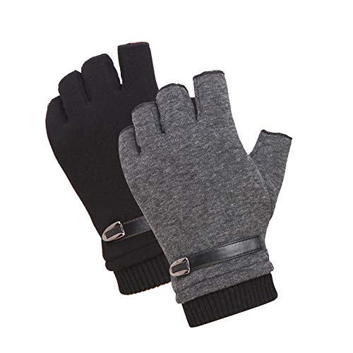 INTVN Fingerlose Handschuhe Herren Winter Outdoor Warm Thermo Strick Handschuhe (2 teiliges Set) von Nesloonp