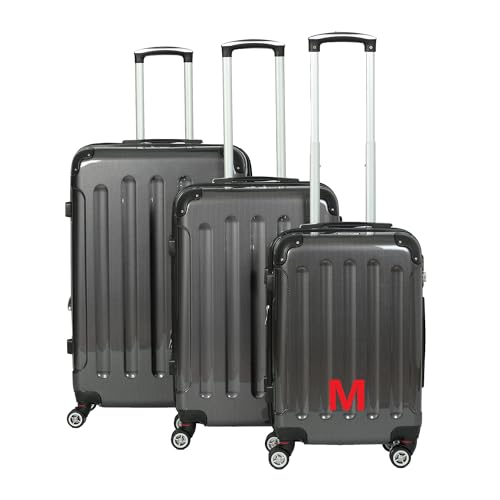 INVIDA 3 TLG.PC/ABS Glüückskind Kofferset Trolley Koffer Einzel oder im Set in 6 Farben (Carbon Optik, M) von INVIDA