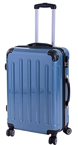 INVIDA 3 TLG.PC/ABS Glüückskind Kofferset Trolley Koffer Einzel oder im Set in 6 Farben (Eisblau, L) von INVIDA