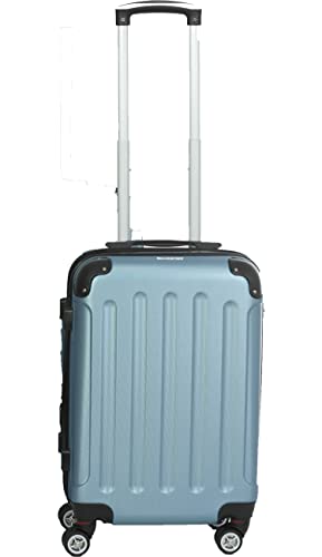 INVIDA Glüückskind Luxus Hartschalen Koffer Trolley mit 4 Zwillingsrollen in Eisblau Größe: XL von INVIDA