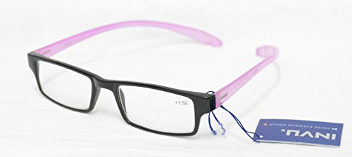 Brille für Lesen vormontiert INVU B 6418 C + 1.50 Schwarz Pink von Hals Reading Glasses von INVU