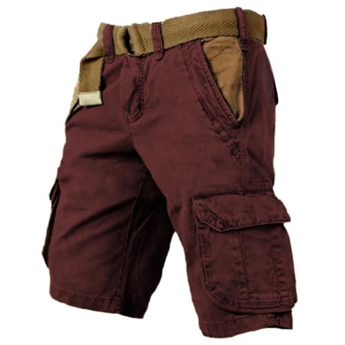 INXKED Multi-Pocket Tactical Shorts, Vintage Yellow Stone Washed Printed Waterproof Multi-Pocket Outdoor Tactical Shorts (08,4XL) von INXKED