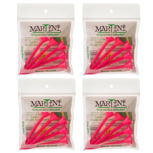 Martini Golf Tees 3 1/4" 4 Pack of Pink - 20 Tees Total - Virtually Unbreakable von MARTINI