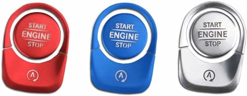 IPUDIS Auto Start Stop Engine Knopf Aufkleber 3 Stück für Mercedes Benz A-Klasse W177 CLA-Klasse C118 B-Klasse W247 2019 2020 Motorstartknopf Abdeckung Schmücken von IPUDIS