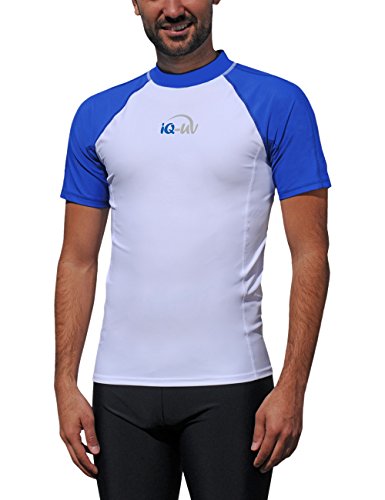 iQ-UV Herren UV 300 Slim Fit Kurzarm T-Shirt, mehrfarbig (Blau /Weiss), XL (54) von iQ-UV