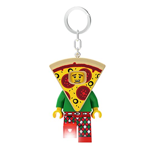 LEGO Iconic Pizza Guy Schlüsselanhänger LED-Taschenlampe Spielzeuge Geschenke für Kinder - 82 mm große Figur (KE176H) - 2 CR2025 Batterien enthalten von IQ