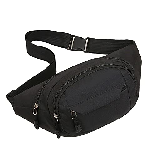 Hüfttaschen Für Taschentasche Gürtel multifunktionale Taille Leinwand für Männer Running Sports Mobile Taillenpakete Hüfttaschen Gürteltasche (Black, One Size) von IQYU