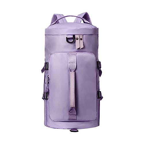 IQYU Kleine Taschen Aufbewahrung Sporttasche für Damen und Herren, Sport-Reisetasche mit Schuhfach und Nassfach, Übernachtungstaschen für Yoga, Reisen, Schwimmen, Ordnerrücken (Purple, One Size) von IQYU