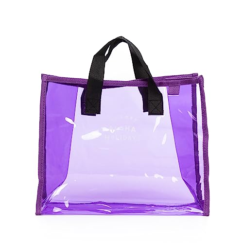 IRIA QUINTANA. Zeme Shopper Tasche aus PVC, transparent, 34,5 x 14,5 x 27,5 cm, Farbe: Violett, dunkelviolett, Utility von IRIA QUINTANA