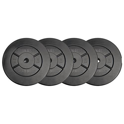 Iron Gym - Halterscheiben Hantelgewichte Set für Krafttraining Fitness Muskelaufbau - einzelne Gewichte 4 x 5 kg - 25 mm Bohrung von IRON GYM