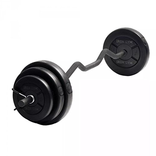Langhantel Curl Iron Gym inkl. Gewichte Langhantelstange Gewichte Gewichtsscheiben Hantelscheiben von IRON GYM