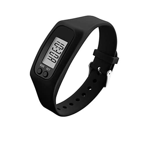 Aktivitätstracker Armband, Schrittzähler ohne app und Handy kein Bluetooth Pedometer Fitness Uhr Schrittzähler Sportuhr Band Fitness Tracker (Color : Schwarz, Size : 24 * 3) von IRON JF