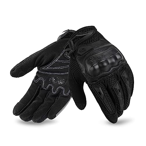 IRON JIA'S Motorradhandschuhe, Vollfinger Touchscreen Motorrad Handschuhe Herren, Sommer Scooter Handschuhe für Motorradrennen, ATV, Klettern, Jagen, Motocross und andere Outdoor Sportarten-Schwarz XL von IRON JIA'S