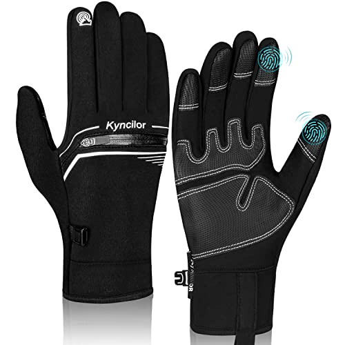 IRYNA Winter Thermo Handschuhe Herren Damen,Fahrradhandschuhe Winddichte Wasserdicht Elastisch rutschfest Touchscreen Handschuhe Radsporthandschue Sporthandschuhe Laufhandschuhe (Schwarz(01), S) von IRYNA