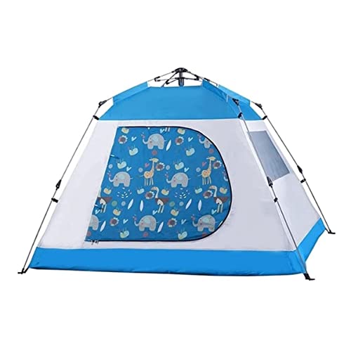 Camping Zelt Strandzelt Familienzelt Für 3-4 Personen, Automatisches Schnellöffnungs-Campingzelt, Regenfestes Sonnenschutz-Außenzelt Tragbares Zelt für Reisen (Color : Blue, Size : 210X210X145cm) von IRYZE