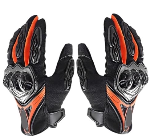 IRYZE Sporthandschuhe Handschuh Vollfinger Touchscreen Motocross Radfahren Reiten Fahrrad Sport Berg Handschuhe Motocross (Color : Orange, Size : M) von IRYZE