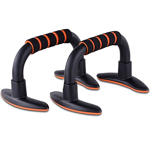 ISCBAFYX 1 Paar Push-Up-Bar-Ständer, Fitness-Press-Up-Bar mit rutschfesten Schaumstoffgriffen, für Zuhause, Fitnessstudio, Bodybuilding, Muskeltrainingsgerät, Orange von ISCBAFYX