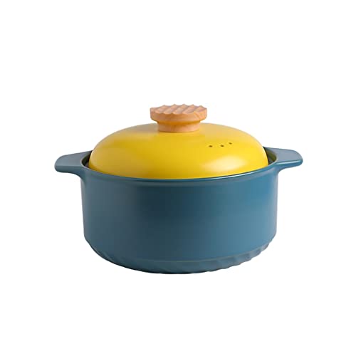 ISCBAFYX Suppen-Eintopftopf, Hochtemperatur-Auflauf, Keramik-Auflauf, Auflauf mit Deckel, Keramik-Auflauf (Farbe: Blau, Größe: 28 x 17 cm) von ISCBAFYX