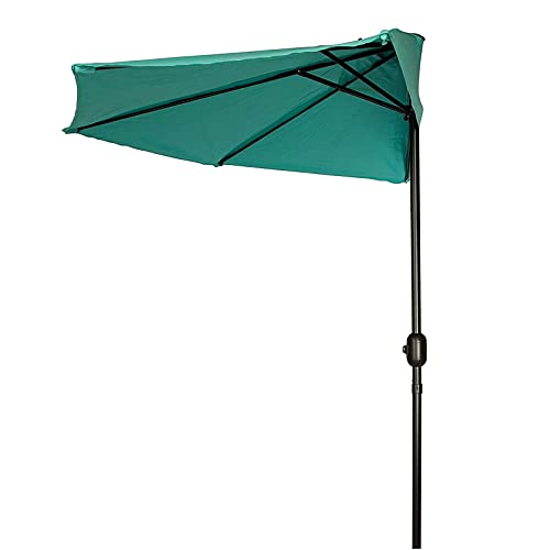 ISCBAFYX Terrassenschirm 10 Fuß Halbschirm Sunbrella mit Kurbel und 5 Rippen, regenfester Marktschirm für den Außenbereich für Terrassentür, Außenwand, Balkon draußen und Strand von ISCBAFYX