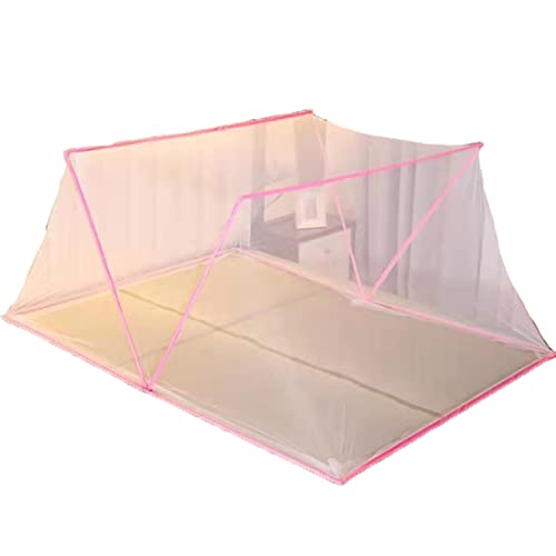 ISCBAFYX Tragbares Moskitonetz, zusammenklappbares Moskitonetz-Zelt, Outdoor-Campingausflug, praktisch, atmungsaktiv, waschen, atmungsaktives Moskitonetz, Pink, 190 x von ISCBAFYX