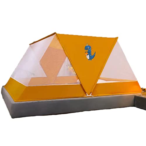 ISCBAFYX Tragbares faltbares Moskitonetz, Keine Installation, atmungsaktives und waschbares faltbares Moskitonetz-Zelt für Schlafzimmer und Ausflüge im Freien, Orange, 100 x 190 x 80 cm von ISCBAFYX