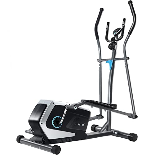 ISE Crosstrainer Ellipsentrainer für Zuhause Ellipsen Ergometer Elliptisch Heimtrainer mit Schwungmasse,8 Widerstandsstufen, Max. 120KG von ISE