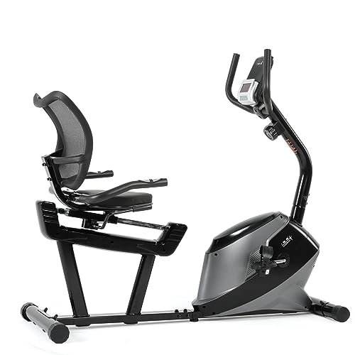 ISE Liegeergometer Heimtrainer für Zuhause mit Magnetbremse, Ergometer Heimtrainer mit Rückenlehne, Pulssensoren und LCD-Display, 8 Widerstandsstufen, SY-6825 von ISE