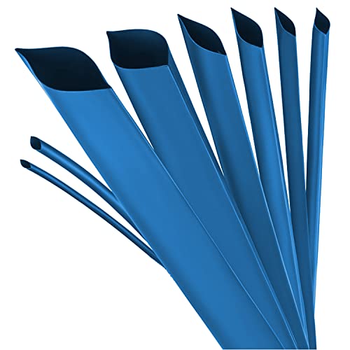 ISOLATECH Schrumpfschlauch Meterware blau mit Kleber Ø 8mm 2 Meter Schrumpfverhältnis 3:1 Set Polyolefin zum Isolieren von Kabel Lötverbindungen unbeschriftet UV beständig (Ø8mm 2Meter) von ISOLATECH