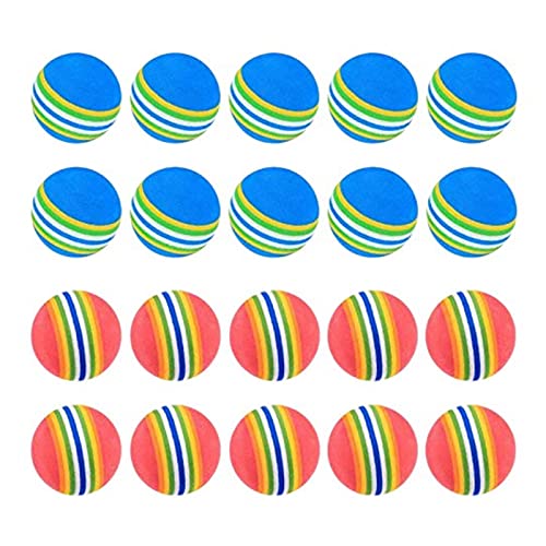 ISTOVO 20 Stück Golfbälle Weichschaum Gartenball Golfball Ballspiele Schwamm Regenbogen Golfbälle für Innen Außen von ISTOVO