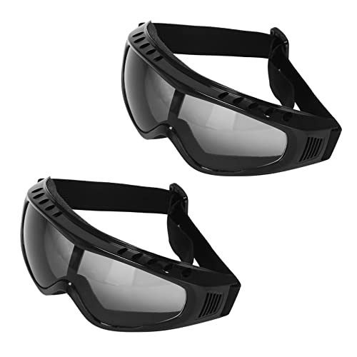 ISTOVO 2X Schutzbrille Klarglas Wind Staubschutz Motorrad, Schwarz von ISTOVO