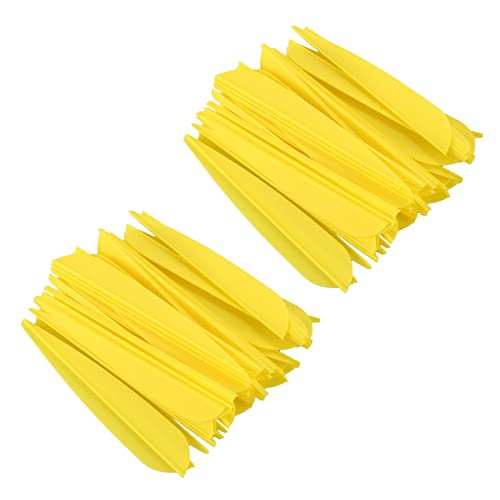 ISTOVO Pfeile Vanes 4 Kunststoff Befiederung Fuer DIY Bogenschiessen Pfeile 100 Pack (Gelb) von ISTOVO