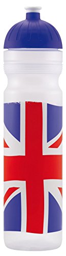 Original ISYbe Marken-Trink-Flasche für Jugend und Erwachsene, 1000 ml, BPA-frei, Britisch-Motiv, geeignet für Schule, Reisen, Sport & Outdoor, Auslaufsicher auch mit Kohlensäure, Spülmaschine-fest von ISYbe