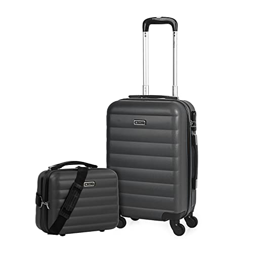 ITACA - Gepäck-Sets, Reisekoffer, Reisekoffer Set, Kofferset, Hartschalenkoffer, Trolley-Set, Luggage - Große Auswahl an Koffer & Trolleys für Jede Reise! 71250B, Antrazit von ITACA