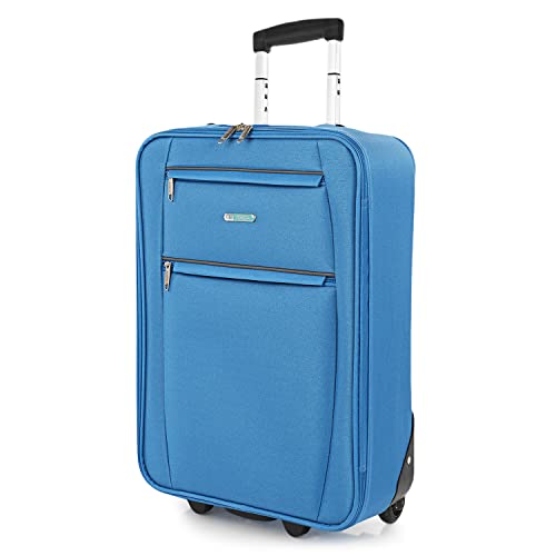 ITACA - Koffer Klein Handgepäck - Koffer Handgepäck 55x40x20 Leicht und Robust - Reisekoffer Klein aus Hochwertigen Materialien T71950, Jeansblau von ITACA