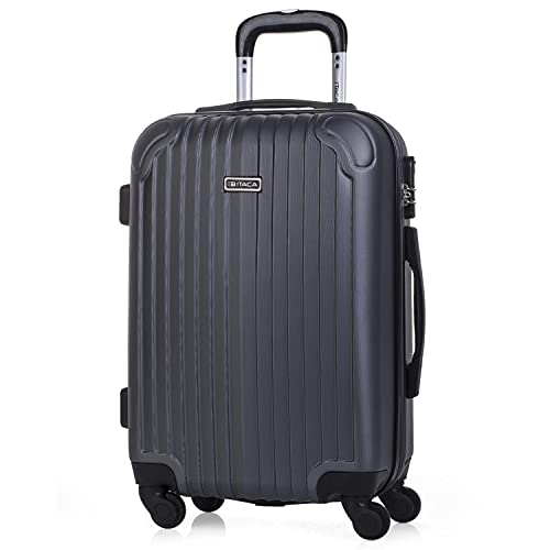ITACA - Handgepäck Koffer Trolley - Reisekoffer Mit Rollen und Reisekoffer Hartschalenkoffer für Vielreisende T71550, Antrazit von ITACA