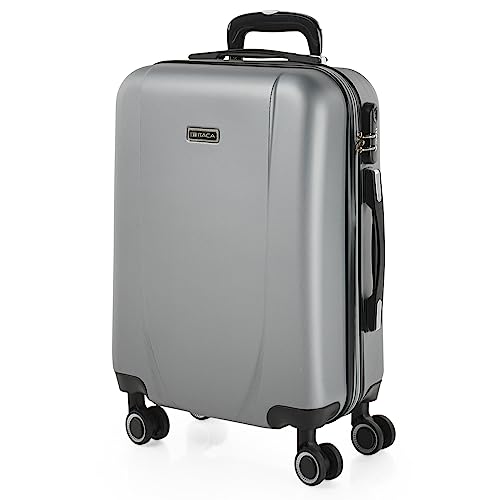ITACA - Handgepäck Koffer Trolley - Reisekoffer Mit Rollen und Reisekoffer Hartschalenkoffer für Vielreisende 71150, Silber von ITACA
