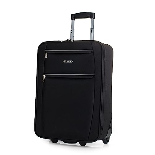 ITACA - Koffer Klein Handgepäck - Koffer Handgepäck 55x40x20 Leicht und Robust - Reisekoffer Klein aus Hochwertigen Materialien T71950, Schwarz von ITACA