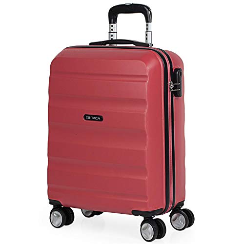 ITACA - Handgepäck Koffer Trolley - Reisekoffer Mit Rollen und Reisekoffer Hartschalenkoffer für Vielreisende T71650, Coral Rot von ITACA