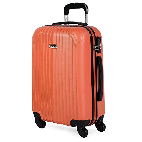 ITACA - Handgepäck Koffer Trolley - Reisekoffer Mit Rollen und Reisekoffer Hartschalenkoffer für Vielreisende T71550, Mandarine von ITACA