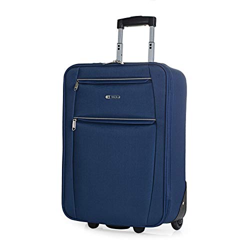 ITACA - Koffer Klein Handgepäck - Koffer Handgepäck 55x40x20 Leicht und Robust - Reisekoffer Klein aus Hochwertigen Materialien T71950, Marine Blau von ITACA