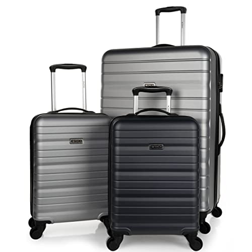 ITACA - Gepäck-Sets, Reisekoffer, Reisekoffer Set, Kofferset, Hartschalenkoffer, Trolley-Set, Luggage - Große Auswahl an Koffer & Trolleys für Jede Reise! 771300, Silber/Anthrazit/Silber von ITACA