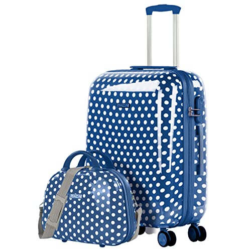 ITACA - Leicht Koffer Set PC Reisekoffer Set für Flugreisen - Dauerhaft Hartschalenkoffer Set - Kofferset Hartschale mit TSA Kombinationsschloss - Robuster und Leichter Reisekofferset Koffer 4 R, Blau von ITACA