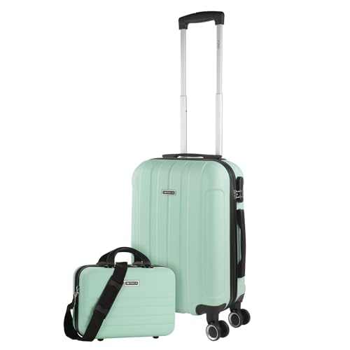 ITACA - Handgepäck Koffer Trolley - Reisekoffer Mit Rollen und Reisekoffer Hartschalenkoffer für Vielreisende 771150B, Minze von ITACA