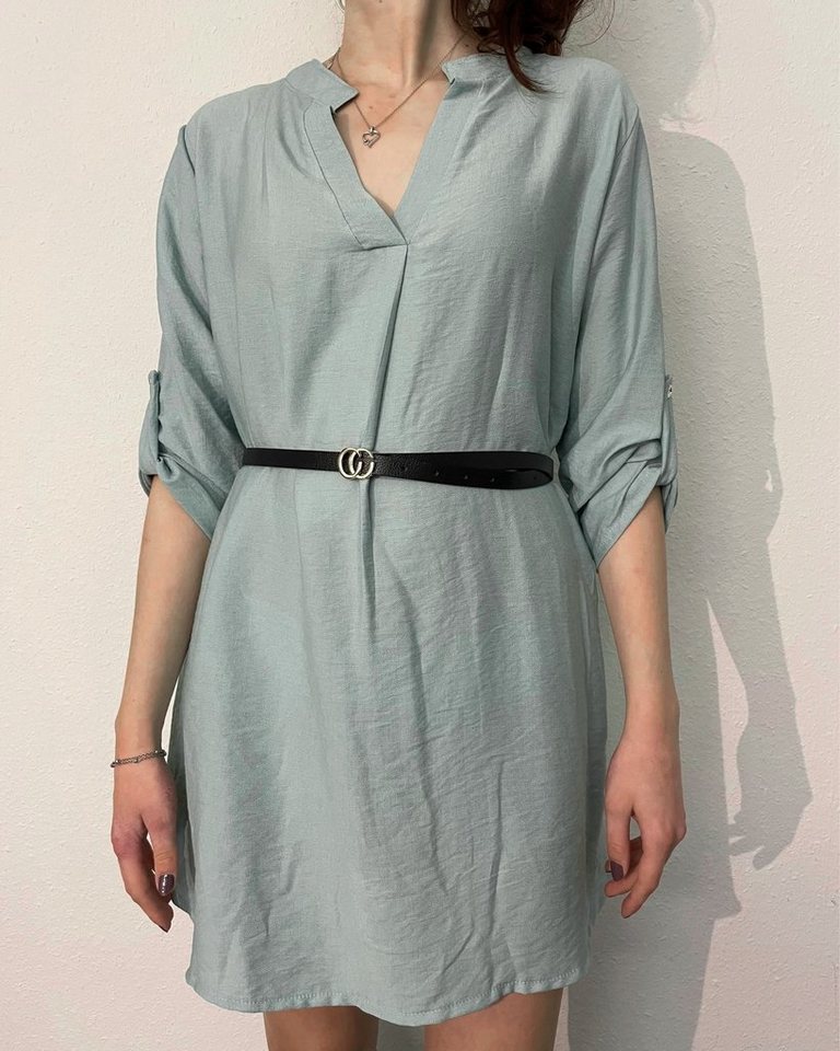 ITALY VIBES Tunikakleid - Kleid CARA - Blusenkleid mit Gürtelkleid - Mini-Kleid mit Gürtel - ONE SIZE passt hier Gr. XS-L von ITALY VIBES